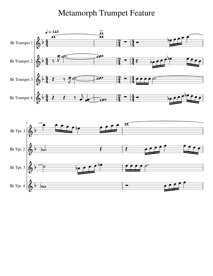Blue Devils 2017 Metamorph Trumpet Feature Sheet music for Trumpet in bflat (Drum Corps (Modern