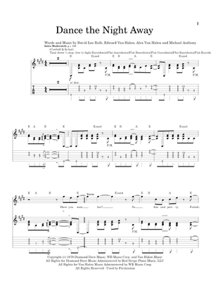Play Official version of Dance the night away Sheet Music by Van