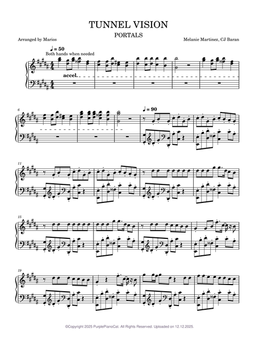 TUNNEL VISION – Melanie Martinez - Piano Version