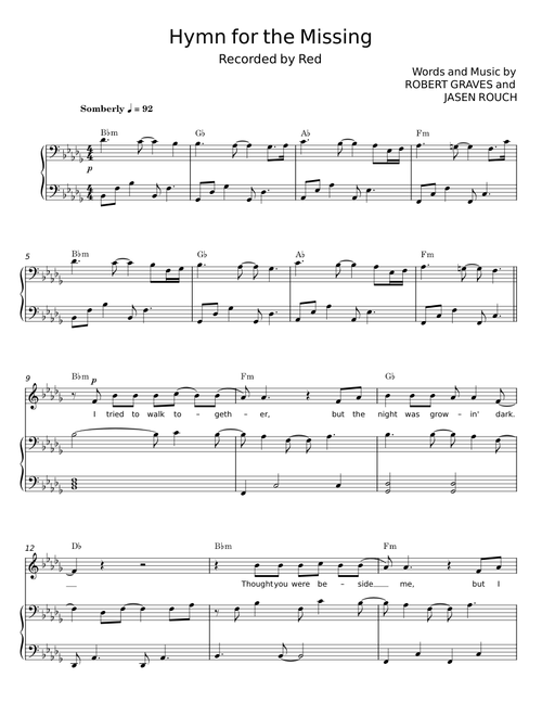 Hymn for the missing - RED