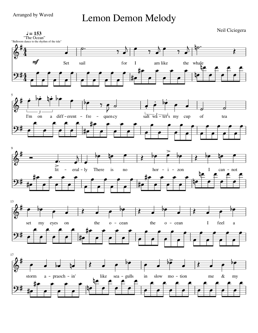 Lemon Demon Medley (WIP) piano tutorial