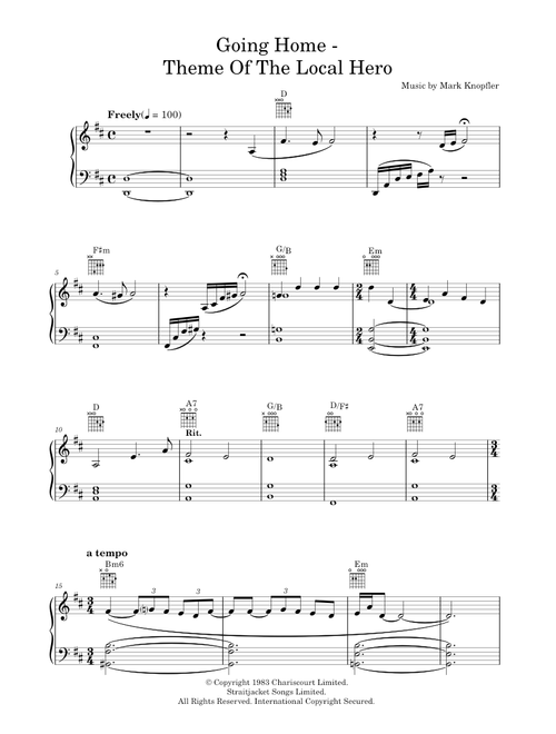 Going home - Mark Knopfler (Piano Solo)