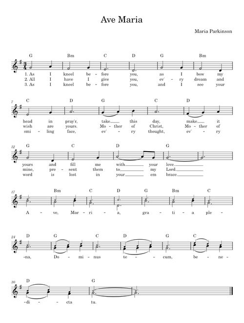 Ave Maria (Gdy klęczę przed Tobą) [As I Kneel Before You] - Maria Parkinson