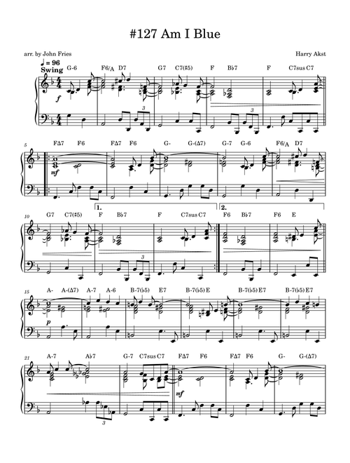 Am I Blue (Arr. John Fries) - Lester Alvin Barnes (Piano Solo)