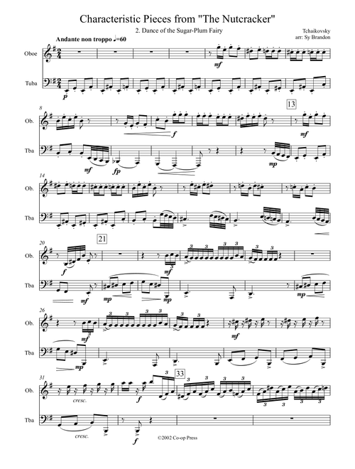 Three Pieces from The Nutcracker (Arr. Sy Brandon) - Peter Tchaikovsky (Instrumental Duet)