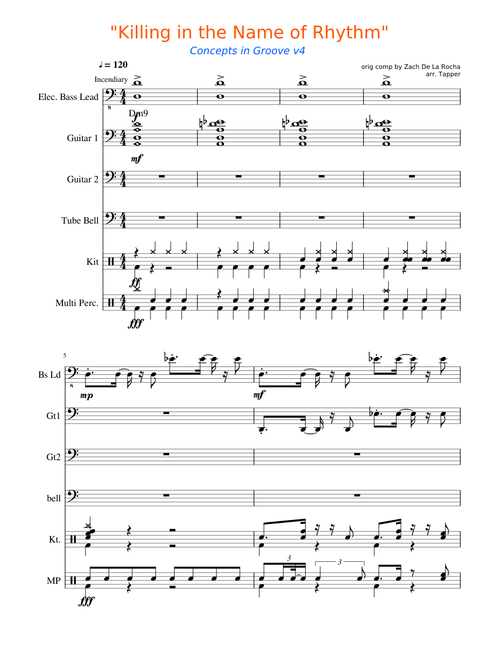 Killing In The Name - Rage Against The Machine (of RHYTHM v4 arr. Tapper)