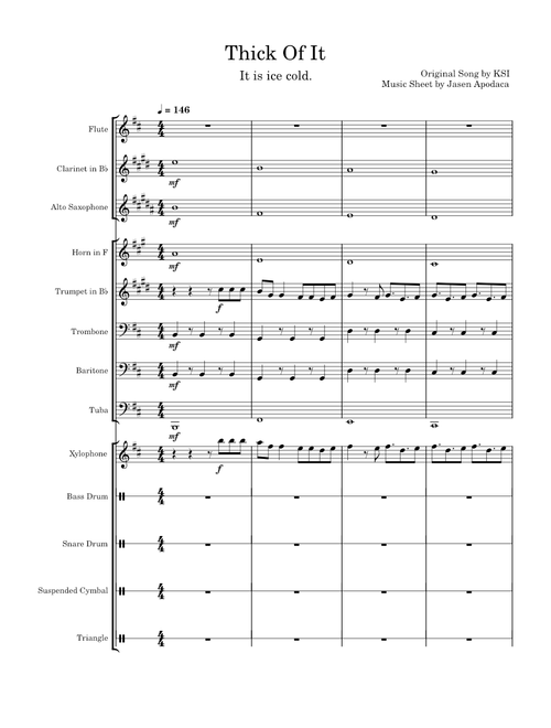 Thick Of It (Basic Concert Band Arrangement) - KSI