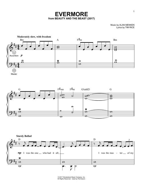 Evermore (from Beauty And The Beast) - Josh Groban (Accordion)