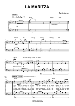 Sylvie Vartan - La Maritza Sheet Music for Piano (Solo) | MuseScore.com