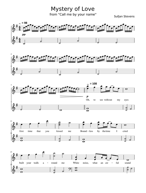 Mystery of Love (Call me by your name) - Sufjan Stevens