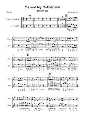 Free Me And My Motherland (我和我的祖国) by QinYongcheng sheet