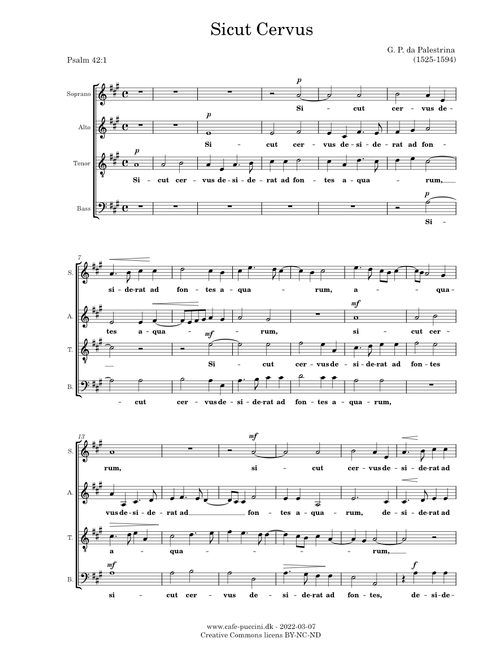 Sicut Cervus - Palestrina