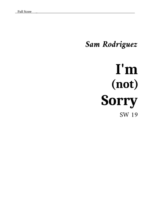 I'm (not) Sorry - Sarmp