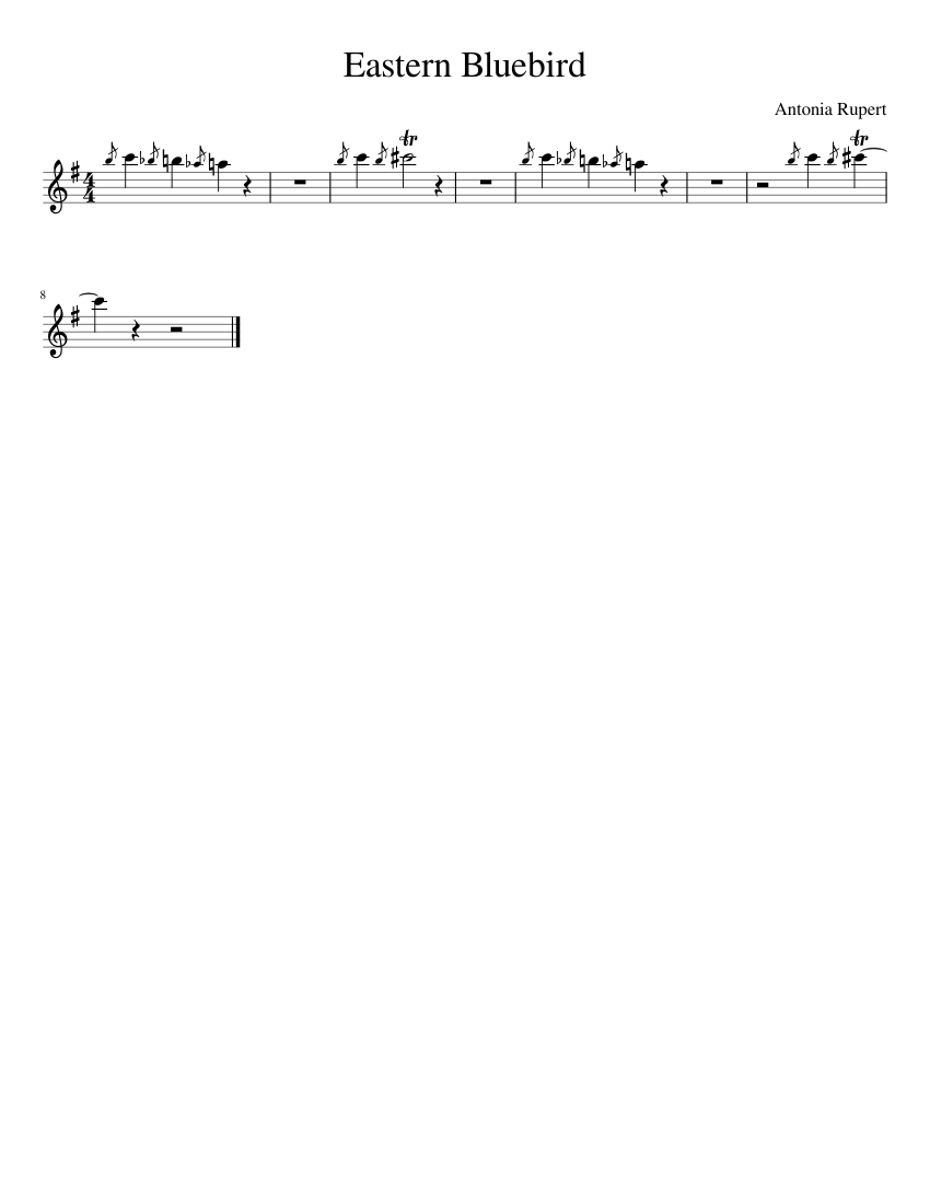 Eastern Bluebird Sheet music for Clarinet in b-flat (Solo) | Musescore.com