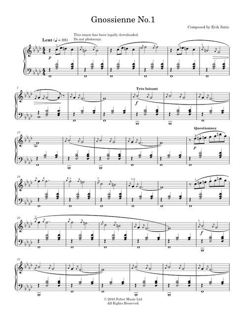 Gnossienne No 1 - Erik Satie (Solo)