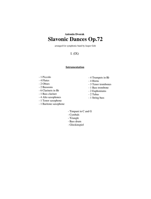 Slavonic Dances Op.72 No.1
