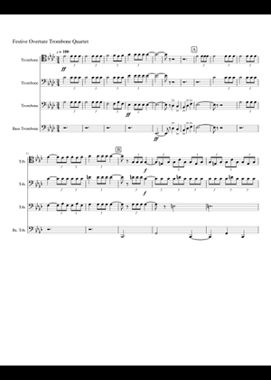 Festive Overture Trumpet Ensemble Sheet Music for Trumpet piccolo