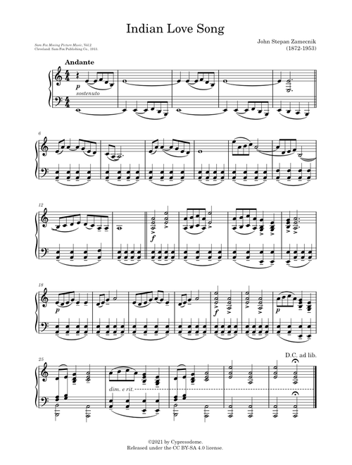 Indian Love Song – John Stepan Zamecnik