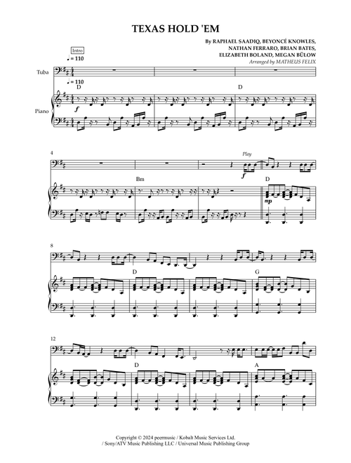 Texas Hold 'em (Arr. Matheus Felix) - Beyoncé (Tuba and Piano)