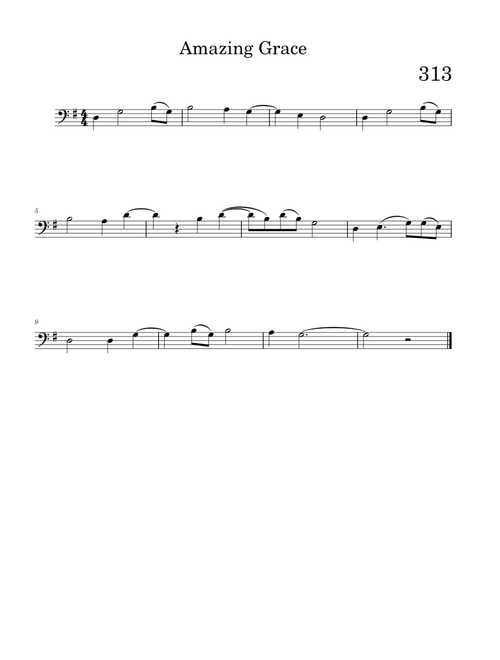 Amazing Grace – - E313 - Assurance and Joy of Salvation - CELLO SOLO