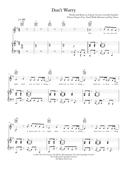 Don't Worry - Madcon (Piano-Voice-Guitar)