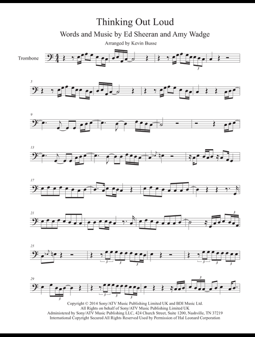 Thinking Out Loud (Arr. Kevin Busse) - Ed Sheeran (Trombone Solo)