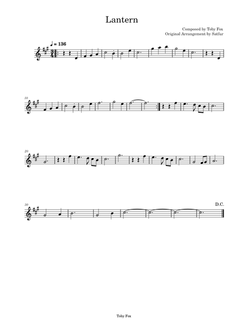 Lantern (Deltarune) – Toby Fox Bb Clarinet