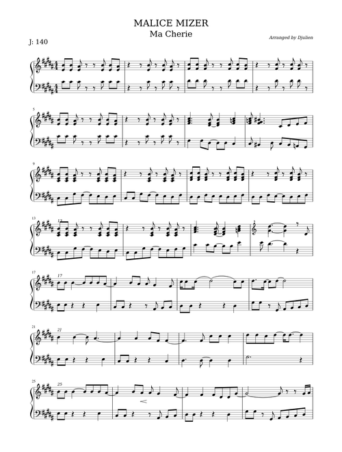 Malice Mizer sheet music by izapieron64 | Play, print, and