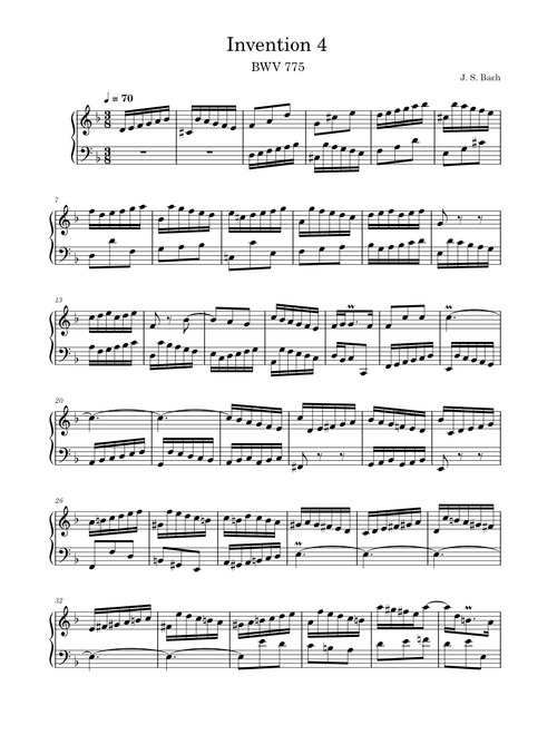 Invention No.4 in D Minor – Johann Sebastian Bach