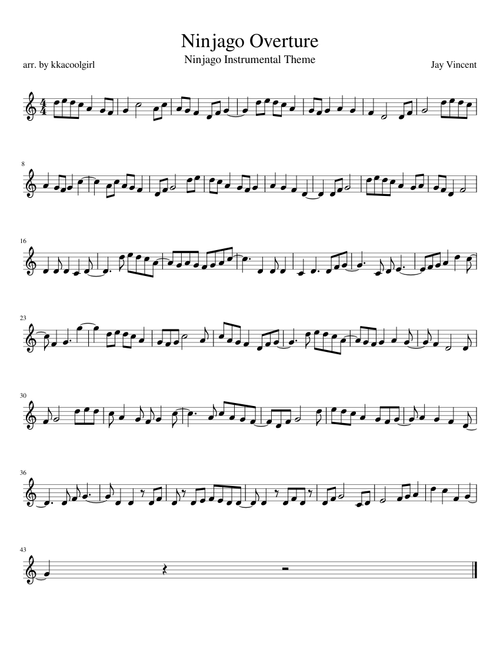Ninjago Overture (violin or piano)