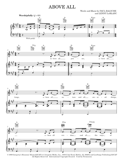 Above All - Paul Baloche (Piano-Vocal-Guitar)