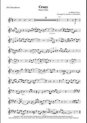 Crazy – Patsy Cline (Jazz Sax Quintet) Sheet music for Saxophone alto ...