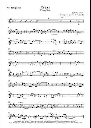 Patsy Sax Crazy – Patsy Cline (Jazz Sax Quintet) Sheet music for Saxophone alto ...