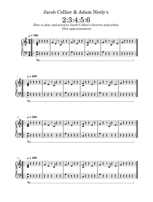Jacob Collier & Adam Neely's 2:3:4:5:6 polyrythm