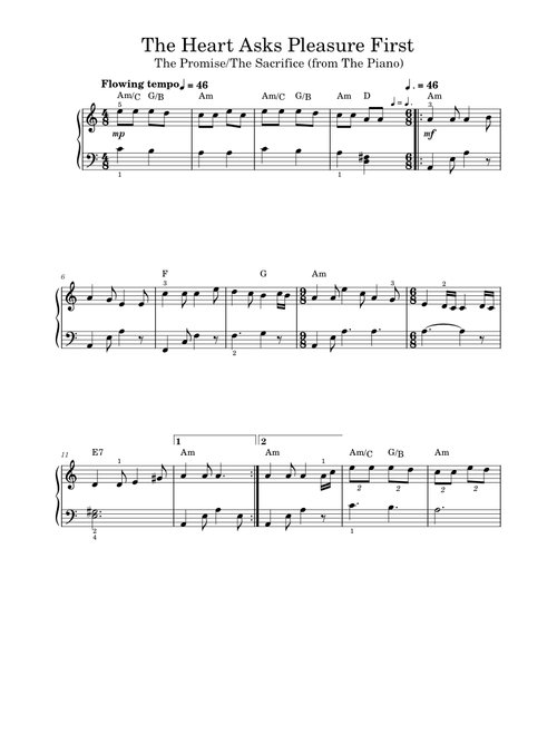 The Heart Asks Pleasure First: The Promise / The Sacrifice - Michael Nyman, The Piano Movie (Piano Solo)