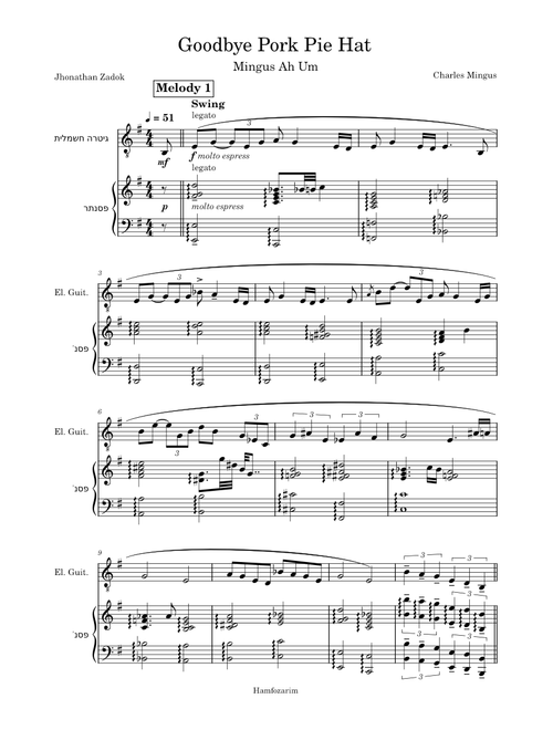 Goodbye pork pie hat – Charles Mingus Goodbye Pork Pie Hat