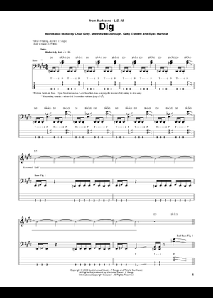 Play Official version of Dig Sheet Music by Mudvayne for