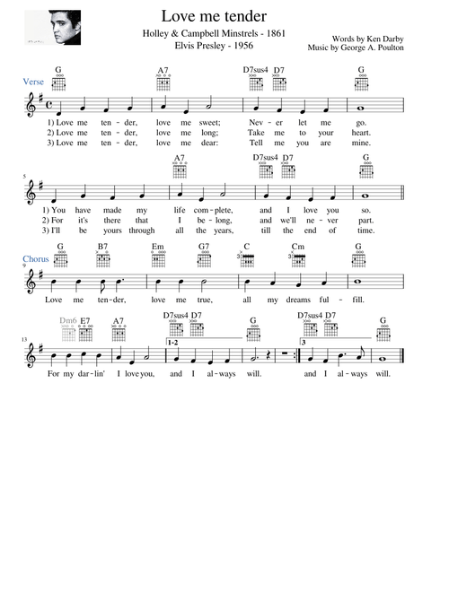 Love me tender – Elvis Presley