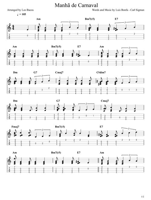 Manha De Carnaval (Arr. Leo Baeza) - Antonio Maria, Luiz Bonfa (Ukulele)