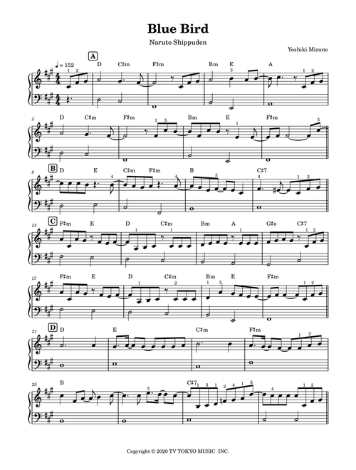 Ikimono Gakari's Blue Bird (Arr. Anacrusa) - Ikimonogakari (Piano Vocal)