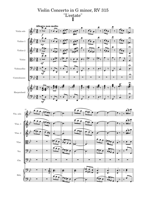 Violin Concerto in G minor, RV 315 "L'estate"