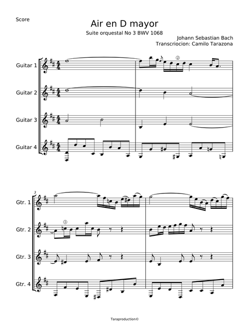 Orchestral Suite No.3 D major (BWV1068) - Johann Sebastian Bach