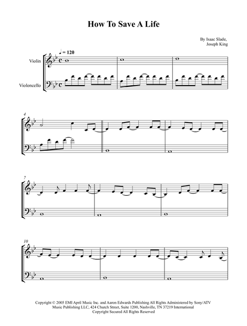 How To Save A Life (Arr. Wesley S. SIlva) - The Fray (Instrumental Duet)