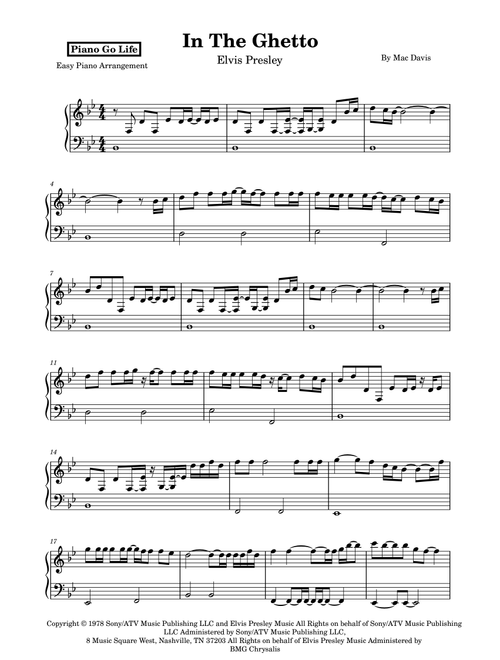 In The Ghetto (The Vicious Circle) (Arr. Piano Go Life) - Elvis Presley (Piano Solo)