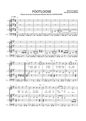 Free Footloose by Kenny Loggins sheet music | Download PDF or