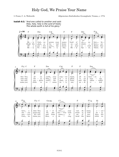 Holy God, We Praise Your Name - psalm étude (EASY)