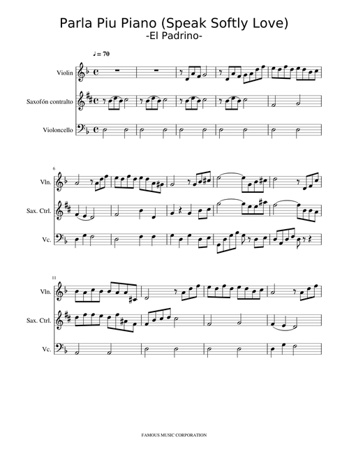 The Godfather (Love theme) - Trio (Violin, Saxophone and Cello)