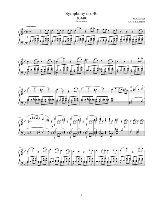 W.A. Mozart - Symphony no.# 40 - Mov. I