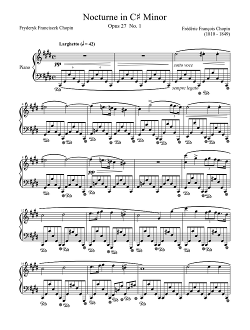 Nocturne Opus 27 No. 1 in C♯ Minor