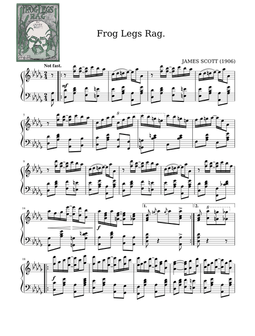 Frog Legs Rag by James Scott (1906)